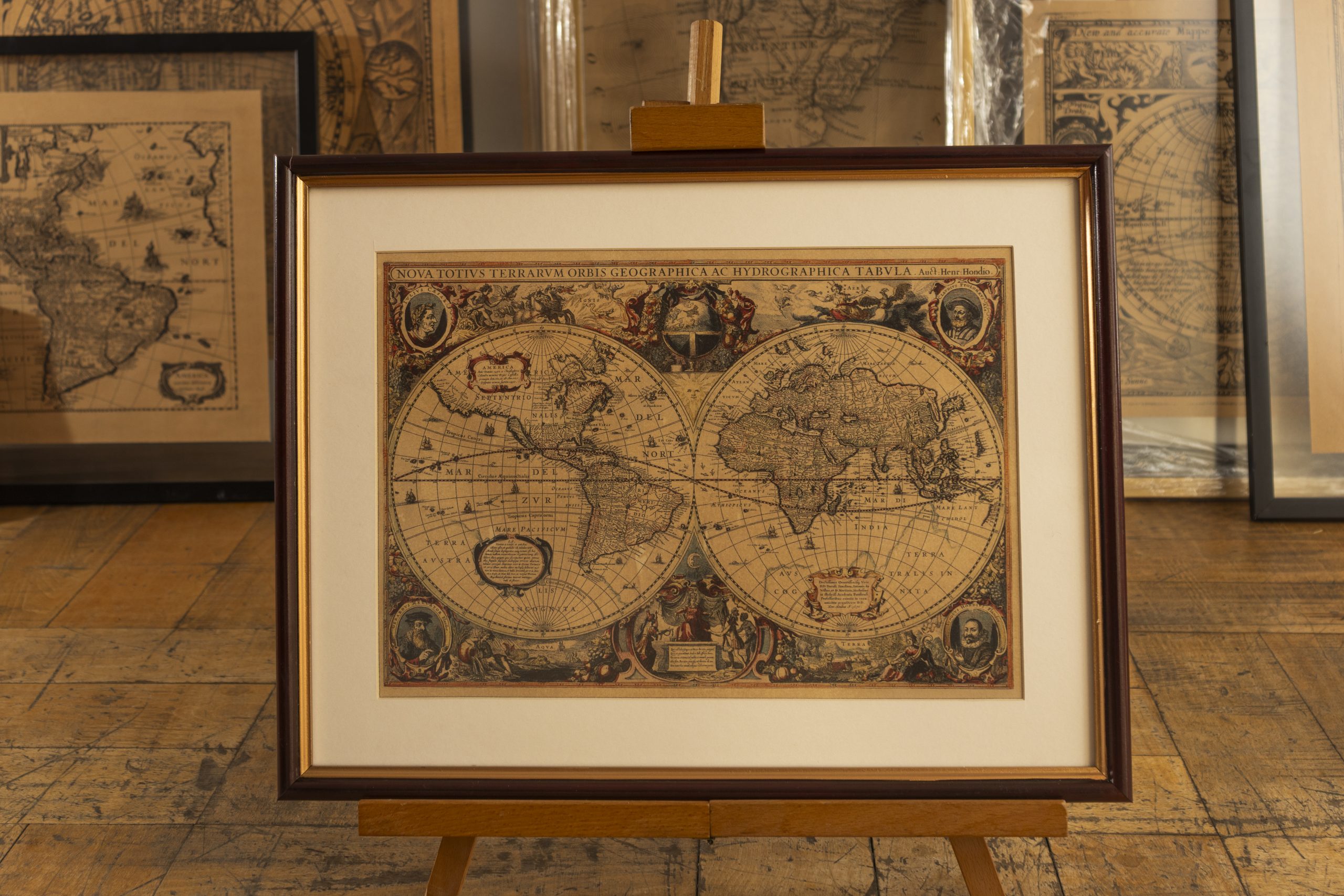 Retratos de César, Ptolomeo, Mercator y Jodocus Hondius (en color) - Imagen 2