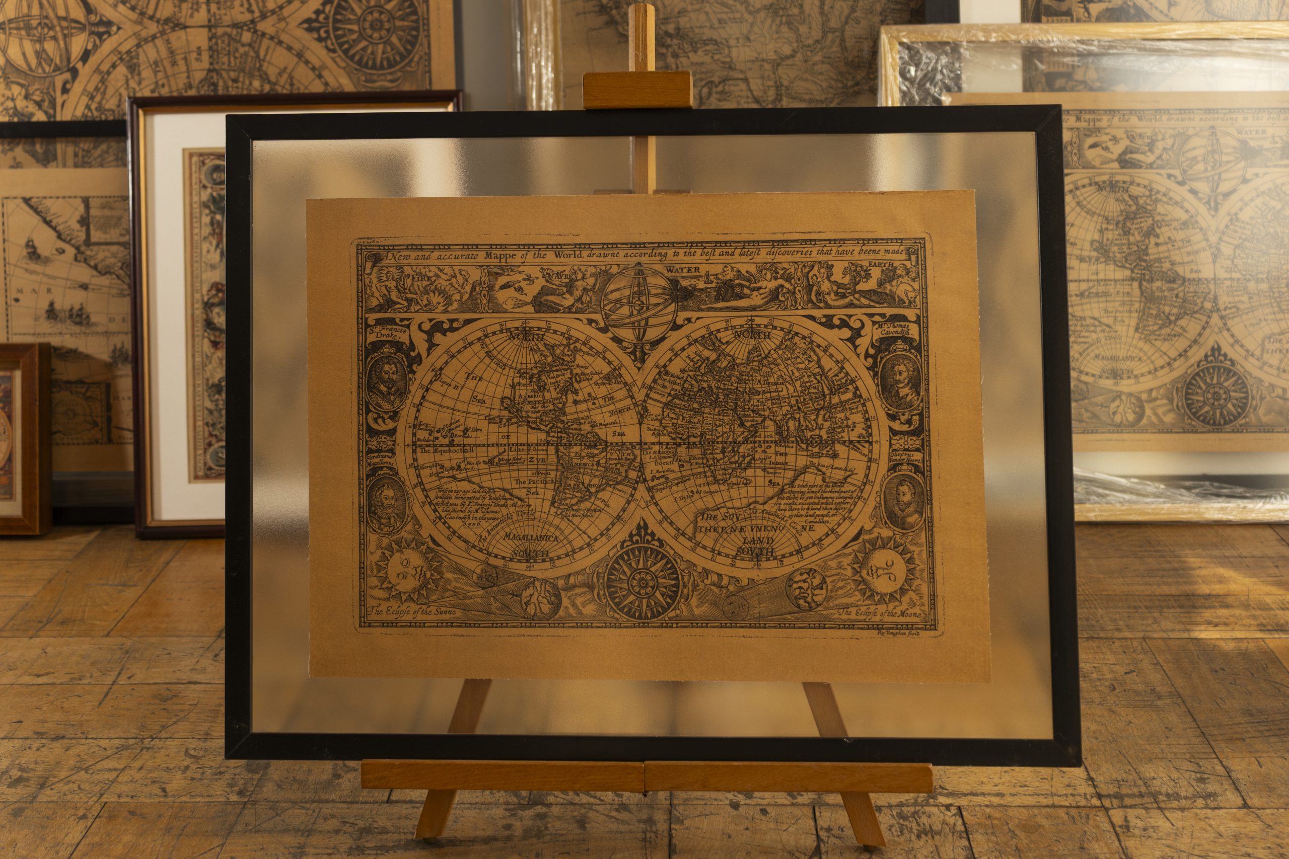 Planisferio inglés (marco negro) - Imagen 2